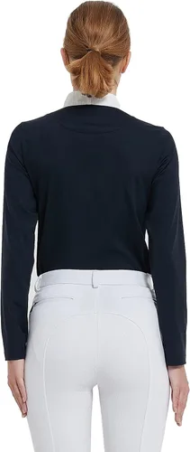 Vista 4 de HR Farm - Camisa de manga larga para mujer, Blanco