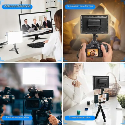 Vista 6 de Mettlelite SL100D - Luz de video LED bicolor en la cámara Iluminación de fotografía regulable continua Panel LED de estudio portátil 3200K-5600K