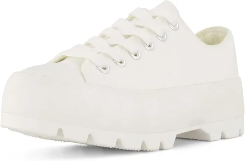 Vista 2 de CUSHIONAIRE Vasco Low Top - Tenis de lona para mujer + espuma viscoelástica, Negro