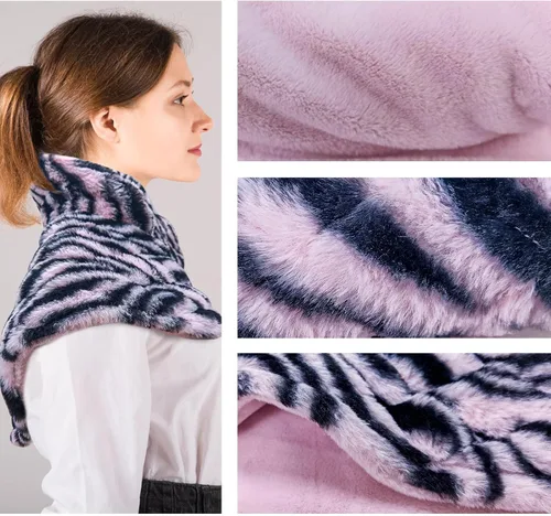 Vista 3 de Almohadilla térmica pesada para cuello y hombros, envoltura térmica eléctrica grande para el cuello y los hombros, para calambres y alivio