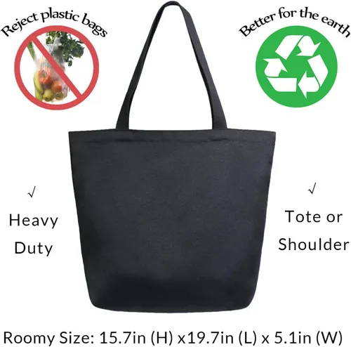 Vista 3 de Naanle Bolsa de lona para mujer, bolso de hombro casual con hoja de palma, reutilizable, multiusos, resistente, para compras, comestibles, algodón