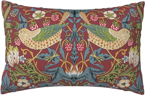 Vista 60 de Fundas de almohada William Morris diseño Strawberry Thief, fundas de almohada decorativas suaves para exteriores, fundas de almohada para decoración