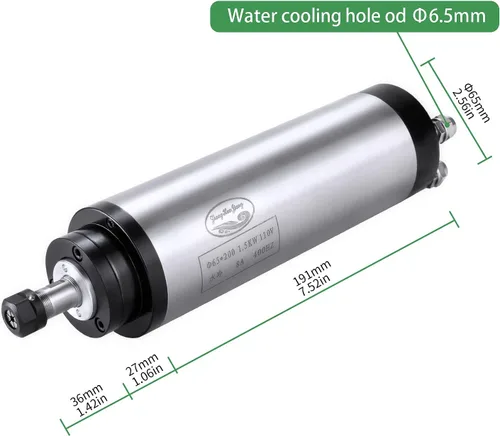Vista 6 de Motor CNC de husillo CNC 110V 1.5KW 1500W silencioso motor de husillo refrigerado por agua 2.559 in 4 rodamientos 24000RPM 400HZ para máquina