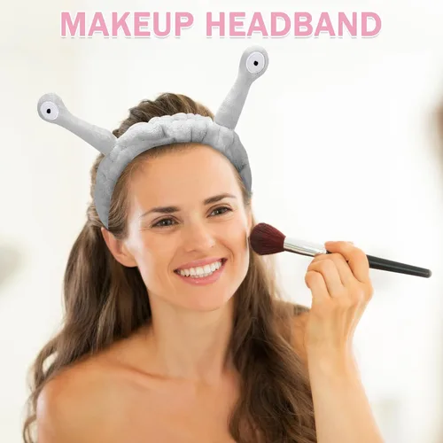 Vista 60 de Bonita diadema de caracol rosa, cara lavada para mujer, maquillaje, ducha, spa