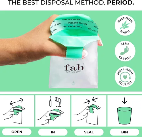 Vista 3 de Fab Little Bag Sostenedor de bolsas desechables de higiene femenina para tampones y toallas sanitarias, dispensador de productos de cuidado femenino