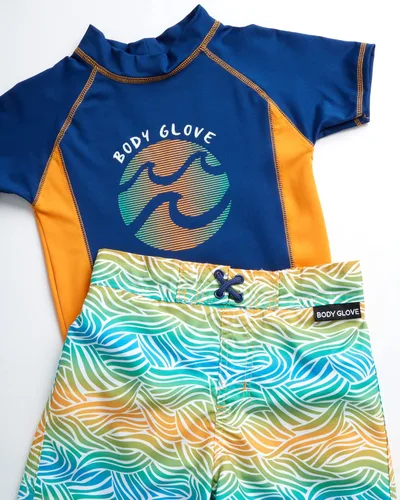 Vista 3 de Body Glove Conjunto de traje de baño de 2 piezas UPF 50+ para niños (talla 4-18)