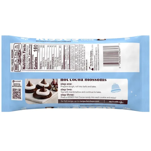 Vista 2 de Christmas 2023 Edición Limitada Besos de chocolate caliente de cacao con crema de malvavisco, rellenos de tazón de caramelo navideño, 9 onzas