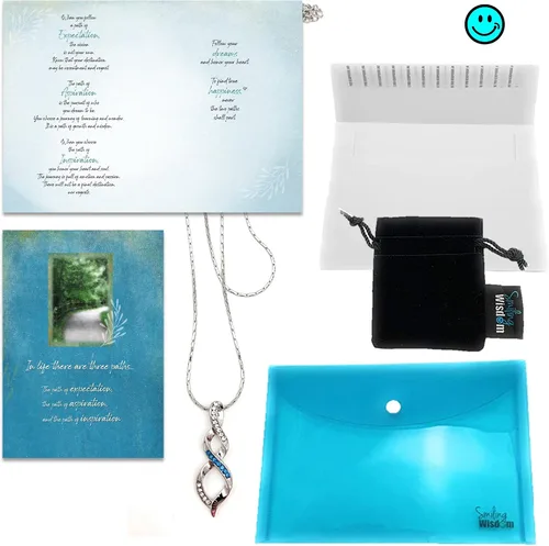 Vista 4 de Smiling Wisdom - Juego de regalo de tarjeta de felicitación de 3 caminos en la vida Wisdom Journey - Graduado, adolescente, hija, nieta, nueva