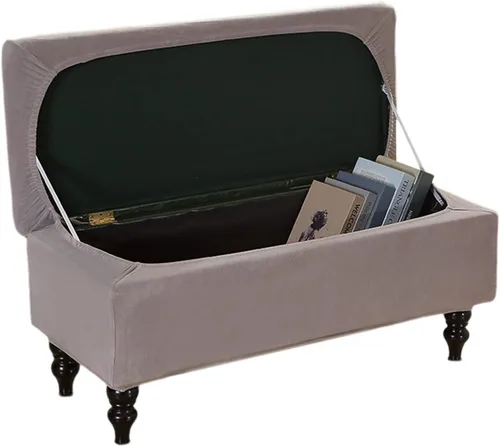 Vista 9 de FUANGUI Funda para Otomán Elástica de Almacenamiento Funda para Banco Otomán Impresa Plegable Banco de Almacenamiento Funda para Otomán Reposapiés