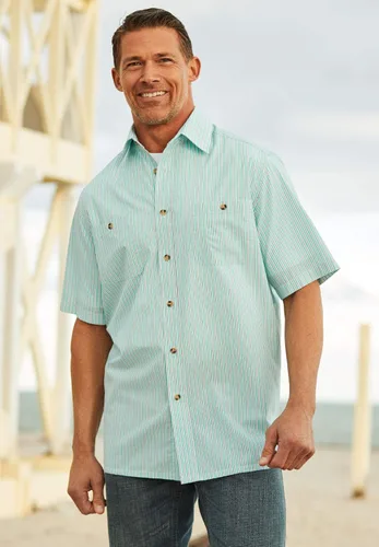 Vista 6 de KingSize Camisa deportiva de manga corta a rayas grandes y altas para hombre