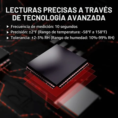Vista 5 de ThermoPro TP53 - Higrómetro digital Termómetro interior para el hogar, sensor de temperatura y humedad con indicador de confort y registros