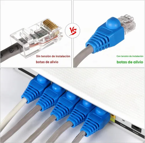 Vista 7 de Kit de Herramienta de Crimpado RJ45 Pass Thru Cat5 Cat5e Cat6 Herramienta de Crimpado RJ45 con 20 Conectores RJ45 Cat6 Pass Through, 20 Cubiertas, 1
