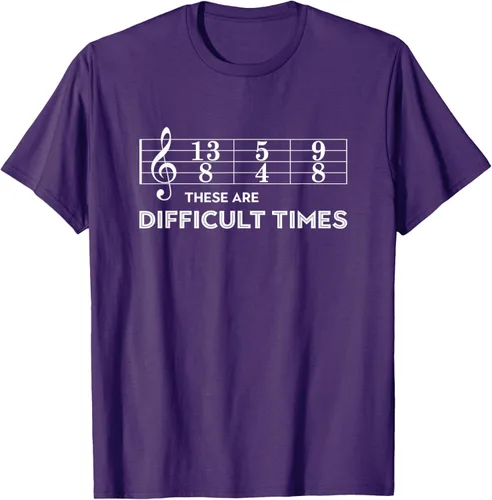 Vista 94 de Musician - Camiseta con texto en inglés "These are Difficult Times", talla S