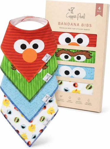 Vista 10 de Copper Pearl Baberos tipo bandana para bebé, paquete de 4 baberos de algodón suave para babear y dentición, absorbentes, ajuste ajustable, muchos