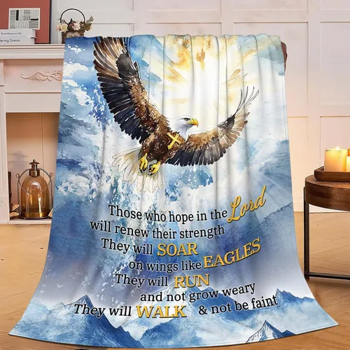 Vista 46 de Manta de águila con la bandera estadounidense y águila calva, regalos para niños, niñas, niños, adultos, mujeres y hombres, suave, acogedora, cálida
