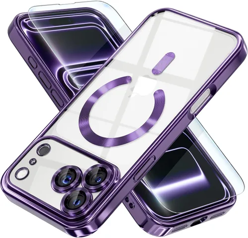 Vista 36 de Misea Funda magnética para iPhone 14 compatible con MagSafe [nunca amarillenta] [protección contra caídas de grado militar] protector completo