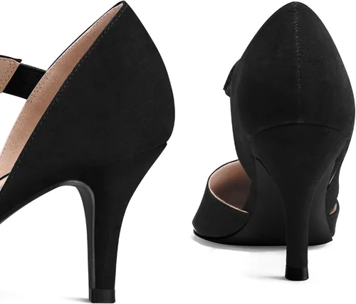 Vista 7 de mysoft Zapatos de tacón de aguja bajo con punta puntiaguda para mujer