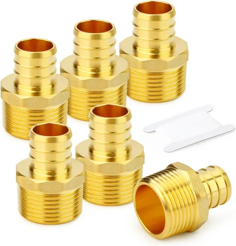 Vista 20 de GASHER 10 piezas sin plomo latón 1 "acoplamiento Pex, accesorios Pex de 1 pulgada para tubería Pex