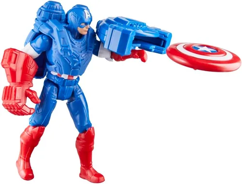 Vista 6 de Marvel Epic Hero Series Battle Gear - Figura de acción del Capitán América, 4 pulgadas, juguetes de superhéroes de los Vengadores para niños a