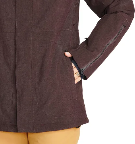 Vista 9 de Volcom Sherwin - Chaqueta de invierno con capucha aislada para snowboard y esquí para mujer
