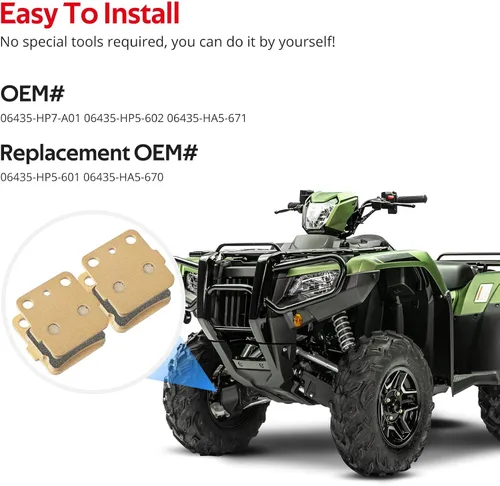 Vista 5 de JAVIK Pastillas de Freno Delanteras Semi-Metálicas Pro para Honda Rancher 420 Foreman 500 520 Rubicon 500 520 TRX250X TRX250EX