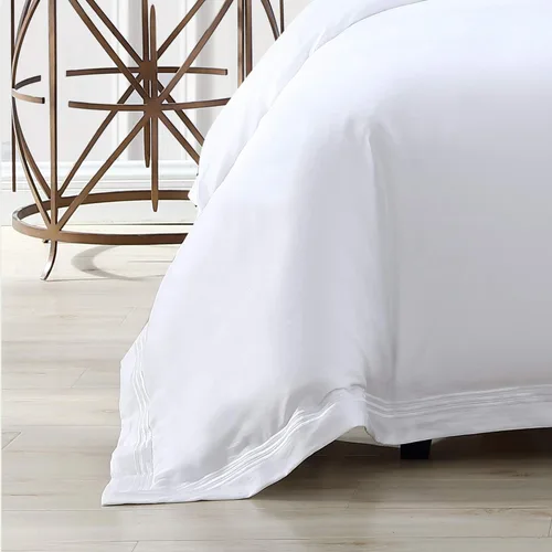 Vista 6 de Pure Parima Triple Luxe Sateen Hotel Collection - Juego de funda de edredón 100% algodón egipcio certificado, bordado Baratta, matrimonial/Queen