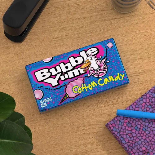 Vista 4 de BUBBLE YUM Cotton Candy Chewy, paquetes de goma de mascar, 2.82 onzas (12 unidades, 10 piezas)