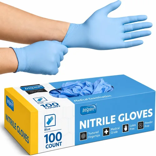 Vista 9 de Inspire Guantes desechables de nitrilo negro 4.5 guantes de limpieza de cocina médica desechables de nitrilo