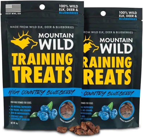 Vista 8 de High Country Wild Blueberry Elk & Venison - Golosinas de entrenamiento para perros y cachorros - Snacks naturales sin granos para cachorros y perros
