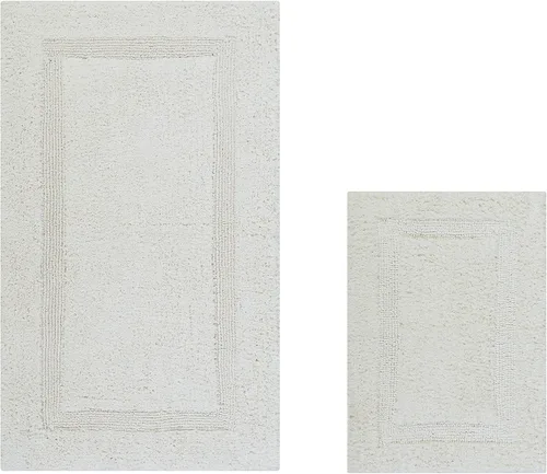 Vista 35 de Better Trends Alfombra de Inodoro en Forma de U Cubierta de Asiento de Inodoro de Lujo 100% Algodón Absorbente de Agua, Cubierta de Tapa Reversible