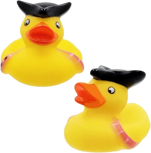 Vista 3 de Juguete de pato de goma pirata de San Patricio, paquete de 6 patos para niños, proyectos de cumpleaños de baño, regalos para baby showers, aula