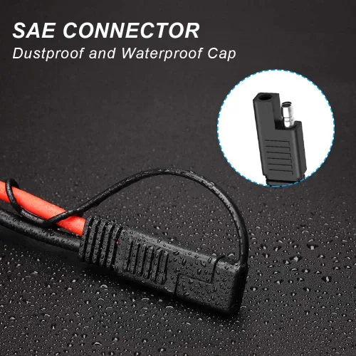 Vista 3 de ELECTOP Cable de conector de panel solar, conector SAE de 10 AWG a conectores solares macho y hembra, cable de extensión fotovoltaica para panel