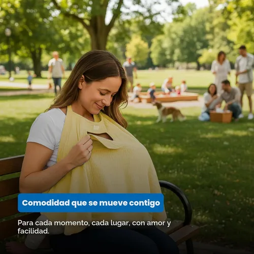 Vista 7 de Funda de lactancia de muselina para lactancia materna del bebé, ventana Peekaboo -100% algodón transpirable, chal de lactancia de privacidad