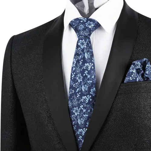 Vista 163 de Alizeal Mens 3.15inches Leaf Flower Pattern Tie with Floral Pocket Square Set