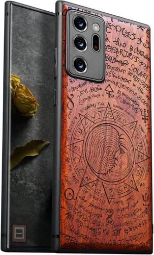 Vista 10 de Carveit Funda de madera para Galaxy Note20 Ultra [madera real dura y TPU suave negro] funda protectora de madera única compatible con Samsung Note20