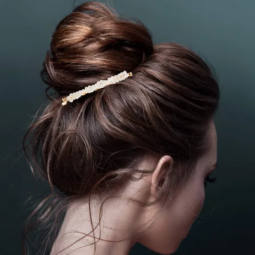 Vista 5 de Yaomiao Juego de 17 horquillas doradas geométricas para el cabello, pasadores de metal dorado, joyería decorativa, accesorios para mujeres, bodas