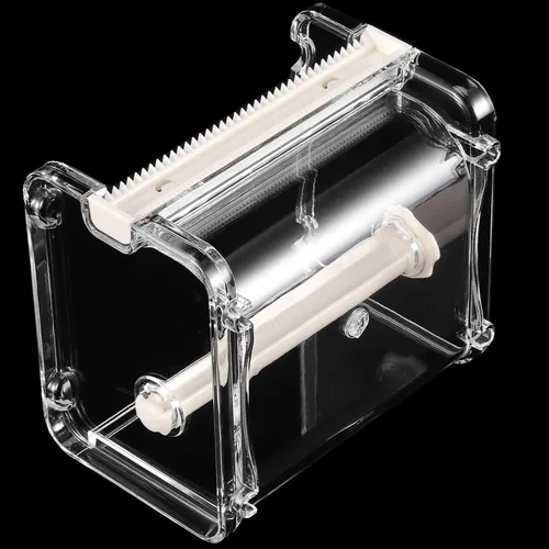 Vista 5 de Paquete de 8 cortadores dispensadores de cinta Washi, organizador de cinta adhesiva transparente visible para manualidades, manualidades, beige