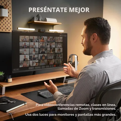 Vista 2 de HumanCentric Iluminación de videoconferencia, luz solo complementaria para transmisión y videoconferencia, el kit solo para complemento requiere un