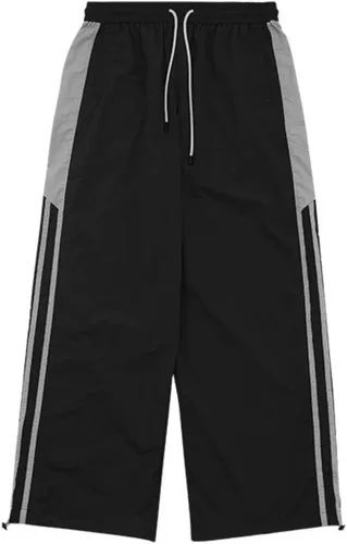 Vista 4 de Aelfric Eden Pantalones de paracaídas de pierna ancha para hombre, pantalones cargo holgados vintage, pantalones deportivos Y2K unisex con bolsillos