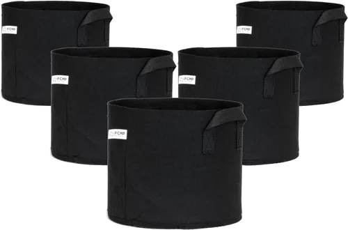 Vista 9 de FCMP Outdoor Bolsas de cultivo transpirables de 5 galones de tela aislante no tejida moderna y ligera para jardinería en interiores o exteriores