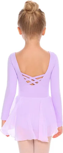 Vista 32 de Arshiner Vestido de ballet clásico de manga larga para niñas Negro