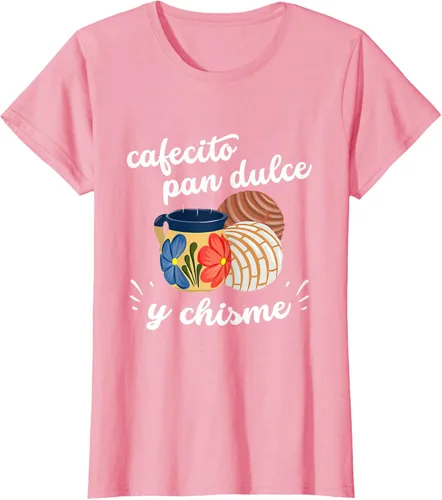 Vista 12 de Camiseta Cafecito Pan Dulce y Chisme Mexican Hispanic Pride Breakfast Negro