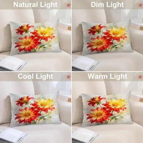 Vista 388 de Batmerry Autumn Pumpkin Templeton Throw Pillow Covers, Green Leaves Paths Forests Decorative Pillow Covers Digital Printing Blended for Couch Sofa
