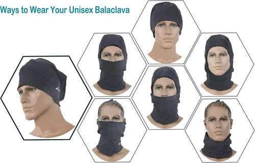 Vista 13 de clothin Pasamontañas, máscara de esquí para hombres y mujeres, máscara de cara completa, capucha táctica, esquí, motociclismo, deportes de invierno