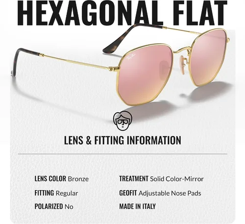 Vista 10 de Ray-Ban RB3548N Lentes planas hexagonales, gafas de sol cuadradas y redondas con kit oficial de gafas