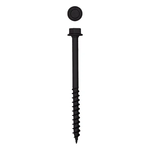 Vista 4 de Tornillos de retraso de madera estructural con cabeza hexagonal exterior de 1/2 "x 5" Powerlags Hex (25 EA)