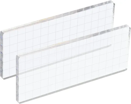 Vista 12 de PATIKIL Bloque de sello acrílico de 2 x 2 pulgadas, bloque de estampado transparente con líneas de cuadrícula, bloques de montaje decorativos