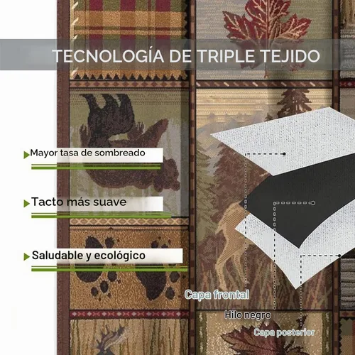 Vista 7 de Cortinas de oscurecimiento estilo campestre con osos, alces y ciervos, cortinas opacas para ventanas con ojales, tratamiento de ventanas eficiente