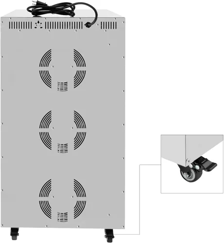 Vista 8 de Deshidratador de alimentos de 20 bandejas para carne seca de acero inoxidable de 1700 W, máquina deshidratadora comercial de alimentos