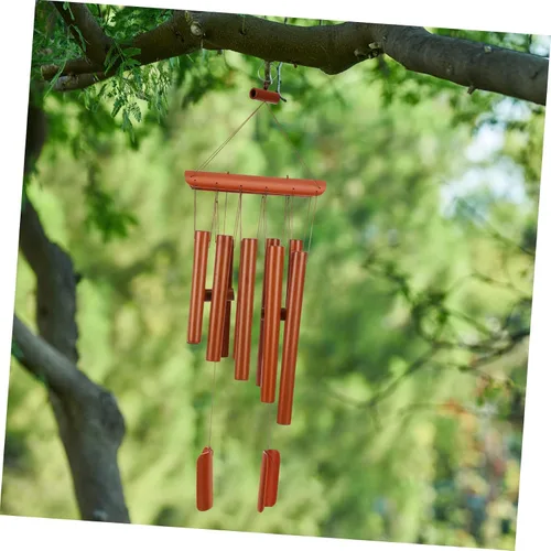 Vista 3 de VICASKY Carillón de viento decorativo de bambú de 10 tubos para relajar la música, colgante para el hogar, adorno calmante y melodioso regalo
